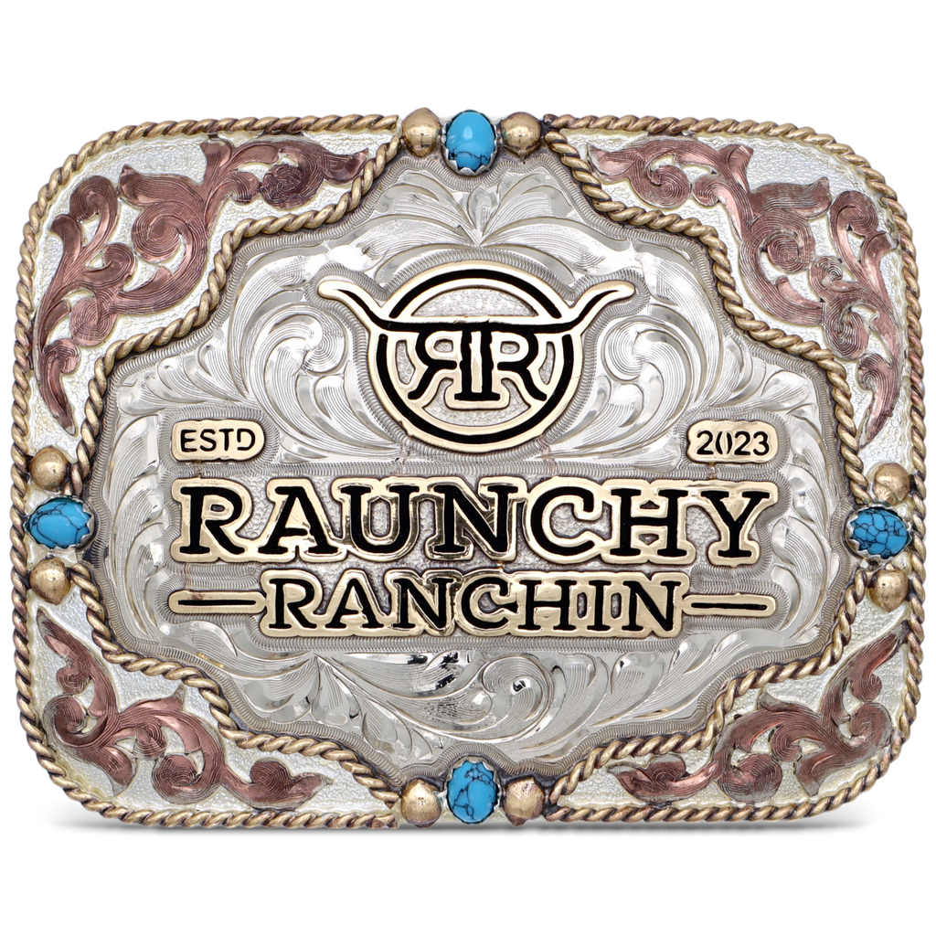 Rowdy Rose Custom Western Belt Buckle Cowboss Silversmiths