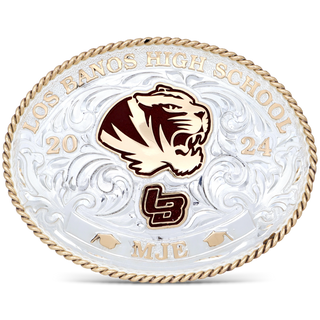 Front of Traditional Round Up Custom Buckle