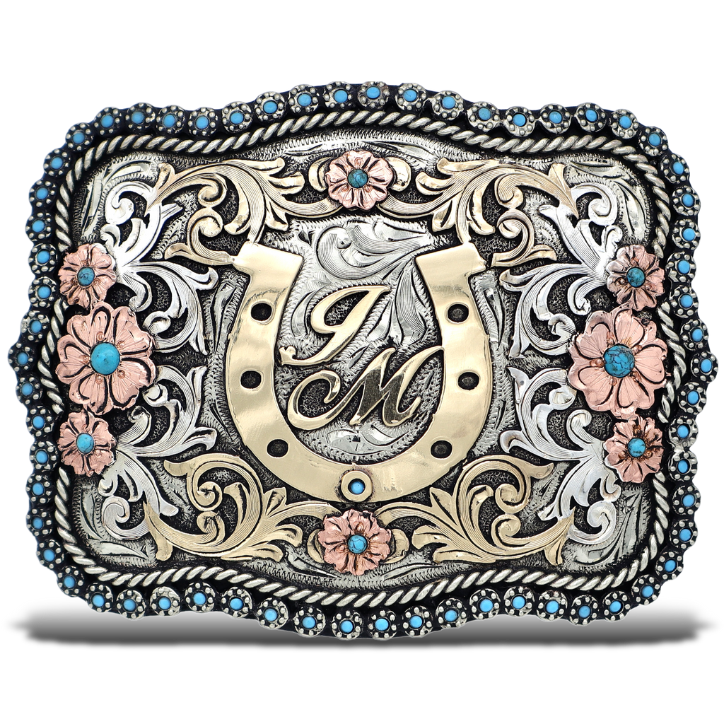 Wild Flower Trio Custom Buckle – Cowboss Silversmiths